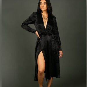 Elegant Black Wrap Dress